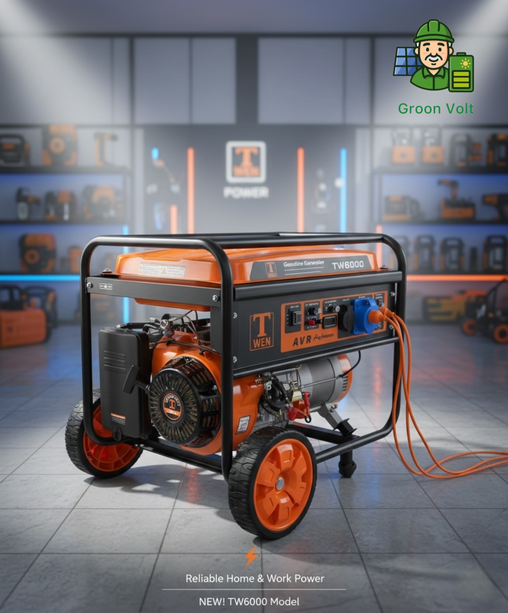 موتور برق بنزینی ۶ کیلووات تیوان مدل TW6000